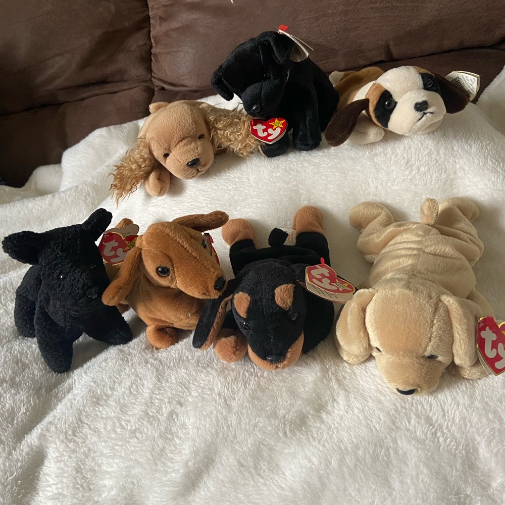 Ty Retired Beanie Babies Dog Group of 7